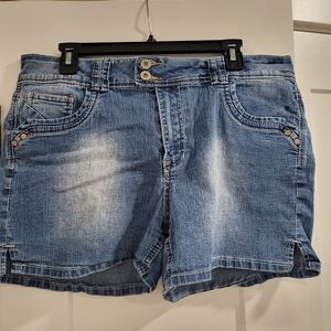 Angels Light Blue Jean Shorts